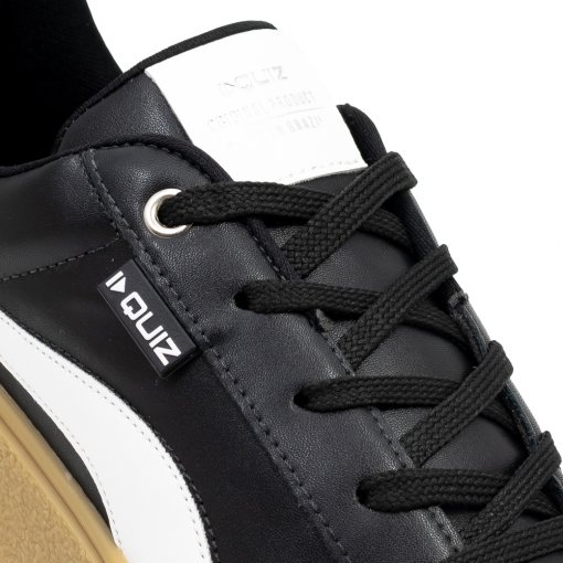 Tênis Feminino Flat Tratorado Quiz 61178322 - Preto/Branco