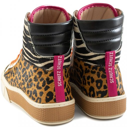 Tênis Feminino Urban High Animal Print Schutz S211150004 - Onca/Zebra |  Sapato Show