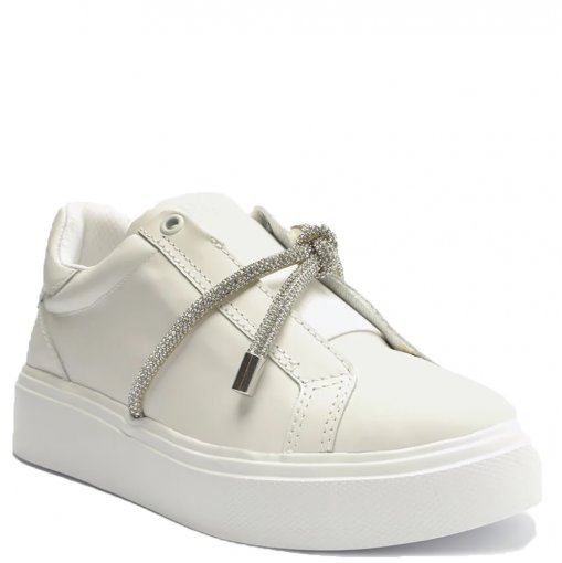 Tênis Leslie Shine Couro com Strass Schutz S210190059 - Branco