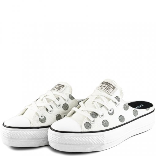 Tênis Mule Converse Chuck Taylor All Star Poá Lift Ct1535 - Branco/Preto |  Sapato Show