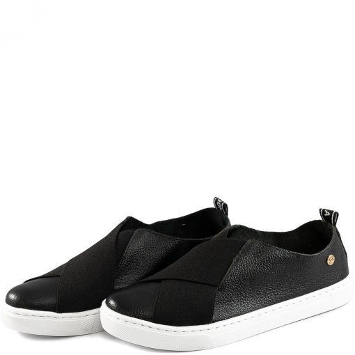Tênis Slip On Elástico Glam – Preto - Salvador Shopping