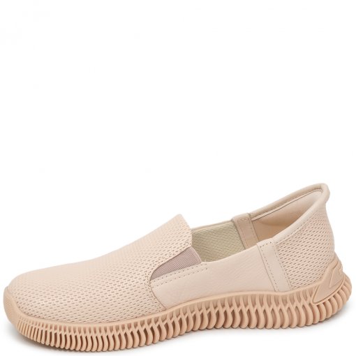 Tênis Slip On Em Couro Texturizado Bottero 357502 Rosa Pele