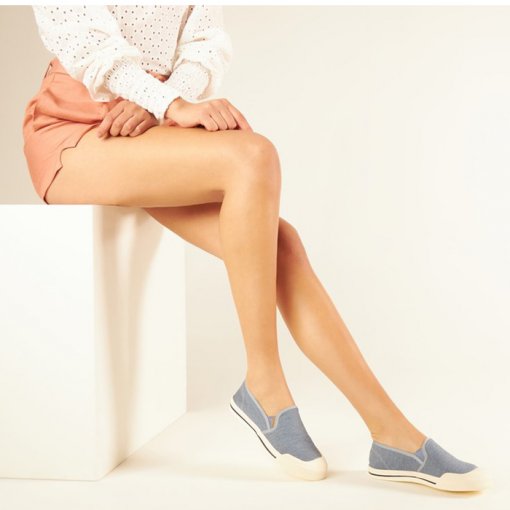 Slip On Feminino Gommix Lona Cinza
