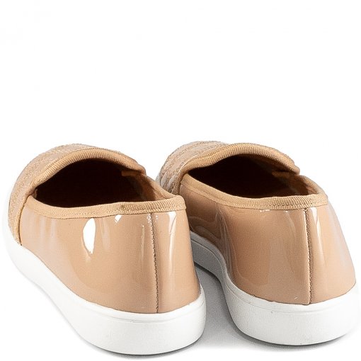 Tênis Slip On Feminino Matelassê Verão Via Uno 119050 - Verniz Nude |  Sapato Show