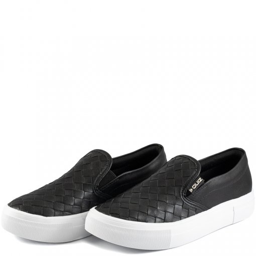 Tênis Slip On Feminino Trançado Verão 2021 Quiz 66-183209 - Preto | Sapato  Show