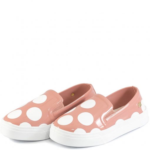 Tênis Slip On Infantil Verão 2021 Poá Petite Jolie PJ5150IN - Nude/Bolinha  | Sapato Show