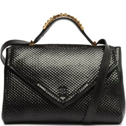 suri small python embossed crossbody bolsa