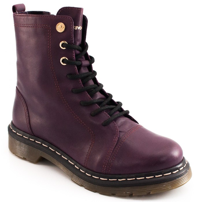 Coturno Couro Cravo e Canela 85605 - Roxo | Sapato Show