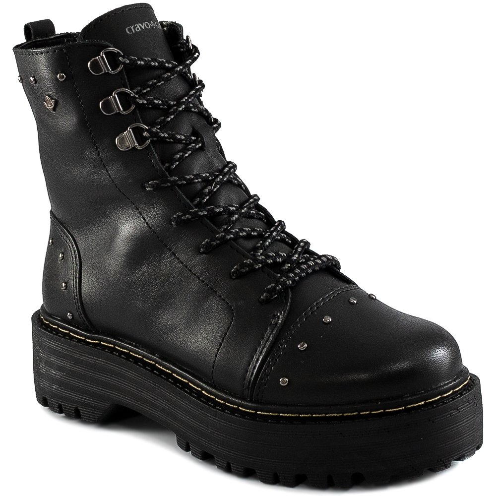 Coturno Flatform Lavinne Tachas 2021 Cravo E Canela 165512 - Preto ...