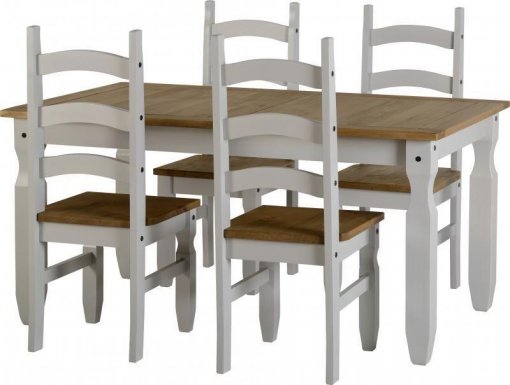 Conjunto de mesa com 4 cadeiras Corona Original* - Seconique - Madeira - Cor