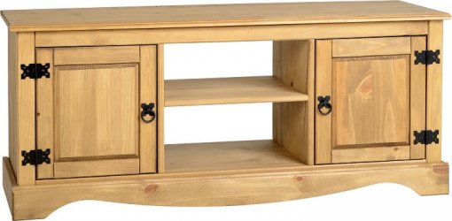 Rack baixo de TV com 2 portas Corona Original* - Seconique - Madeira - Cor natural
