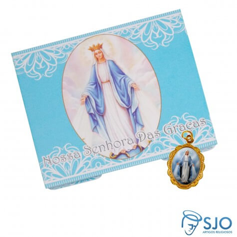 Cartão com Medalha de Nossa Senhora das Graças