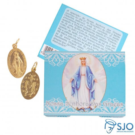 Cartão de Nossa Senhora das Graças com Medalha Milagrosa