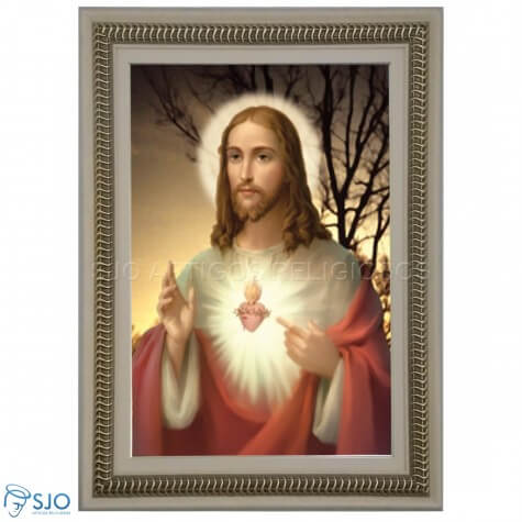 Quadro Religioso Sagrado Coração de Jesus - 90 x 60 cm - Mod. 4