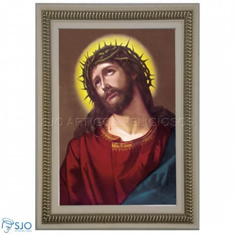 Quadro Religioso Face de Jesus - 70 x 50 cm - Mod. 3
