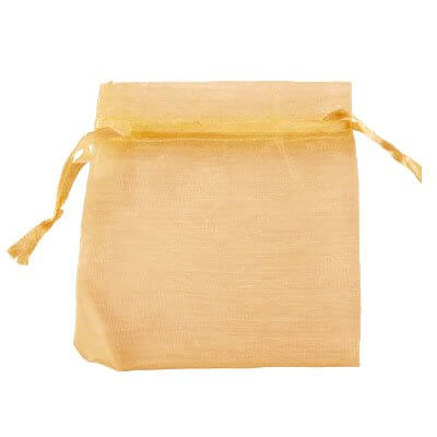 25 Saquinhos de Organza 8 x 12 - Dourado