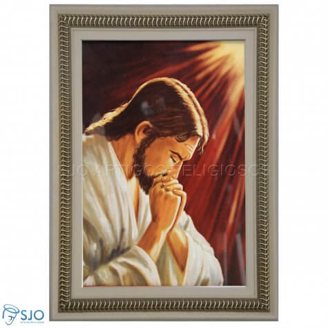 Quadro Religioso Jesus Orante 90 x 60 cm