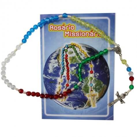 Terço Rosário Missionário com Folheto