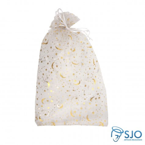 Saquinho de Organza 20 x 35 Lua e Estrelas