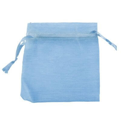 100 Saquinhos de Organza 8 x 12 - Azul