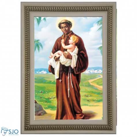 Quadro Religioso de São Benedito - 70 x 50 cm