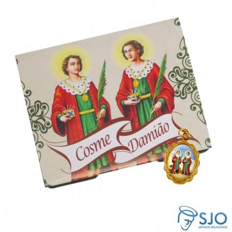 Cartão com Medalha de São Cosme e Damião