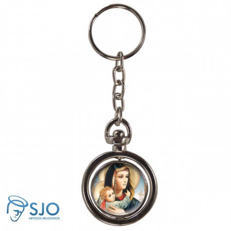 Chaveiro Redondo Giratório - Nossa Senhora da Abadia