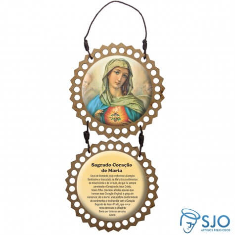 Adorno de Porta Redondo - Sagrado Coração de Maria