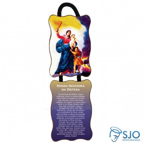 Adorno de porta retangular - Nossa Senhora da Defesa