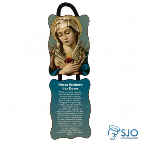 Adorno de Porta Retangular - Nossa Senhora das Dores - Mod 02