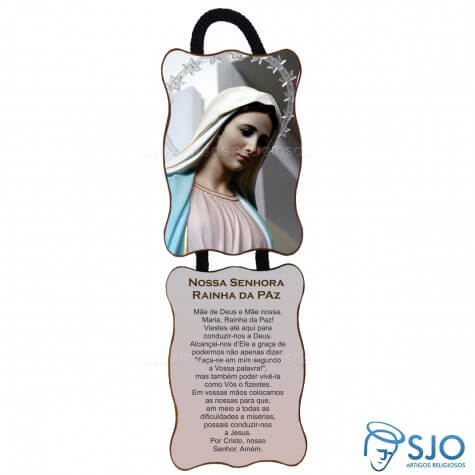 Adorno de Porta Retangular - Nossa Senhora Rainha da Paz - Mod 02