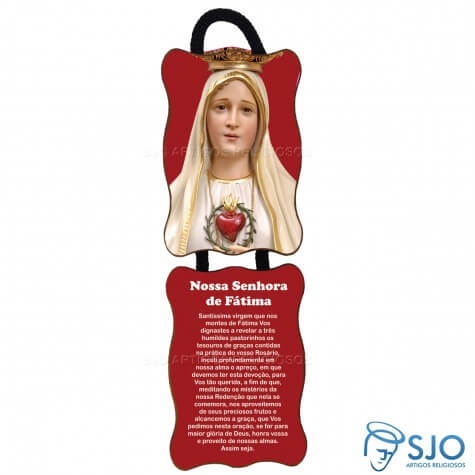 Adorno de Porta Retangular Duas Peças - Rosto de Fátima