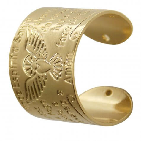 Anel do Espirito Santo Regulável Folheado a Ouro