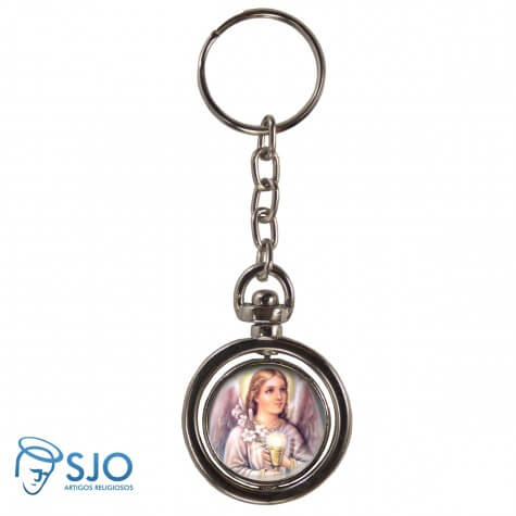 Chaveiro Redondo Giratório - Anjo Eucaristia - Modelo 1