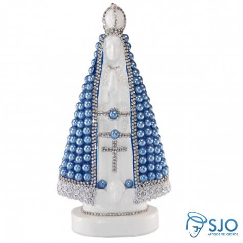 Nossa Senhora Aparecida em Prola Azul - 20 cm