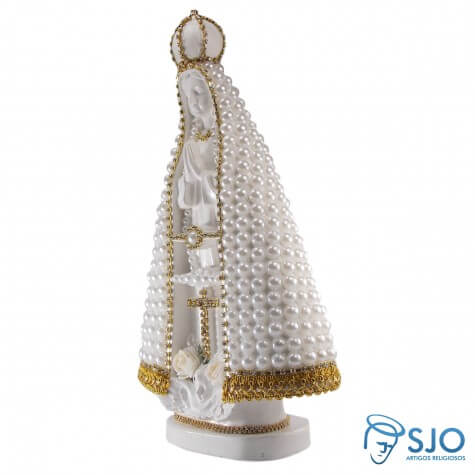 Nossa Senhora Aparecida em Pérola Branca - 30 cm - Mod. 1