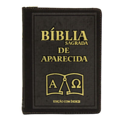 Bblia Sagrada de Bolso Aparecida com Capa de Ziper na cor Marrom