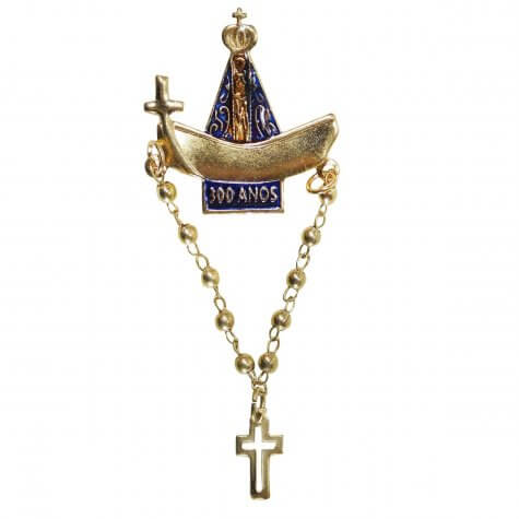 Botton 300 Anos de Aparecida com Mini Terço