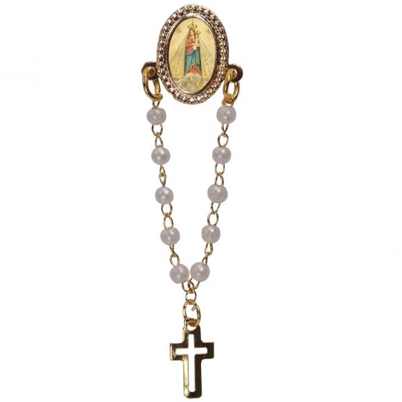 Botton com Mini Terço Nossa Senhora de Nazaré