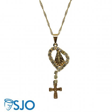 Colar Nossa Senhora Aparecida com Strass