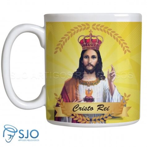 Caneca Cristo Rei com Orao