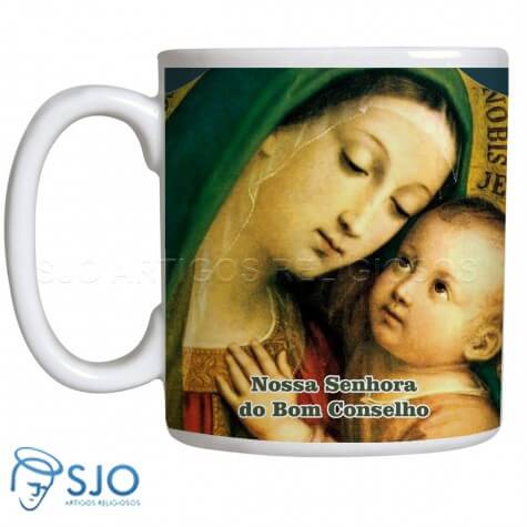 Caneca Nossa Senhora do Bom Conselho com Oração