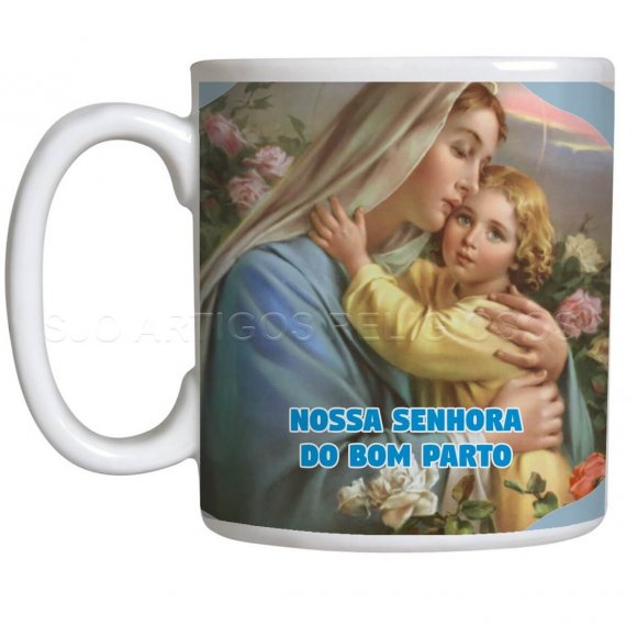 Caneca de Nossa Senhora Bom Parto com Oração