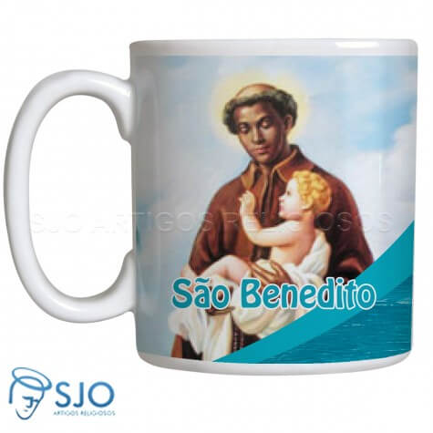 Caneca de São Benedito com Oração