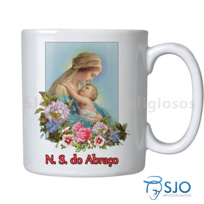 Caneca Nossa Senhora do Abraço com Oração