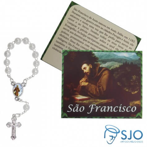 100 Cartões com Mini Terço de São Francisco de Assis