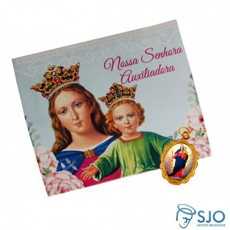 Cartão com Medalha de Nossa Senhora Auxiliadora