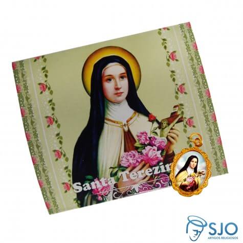 Cartão com Medalha de Santa Terezinha