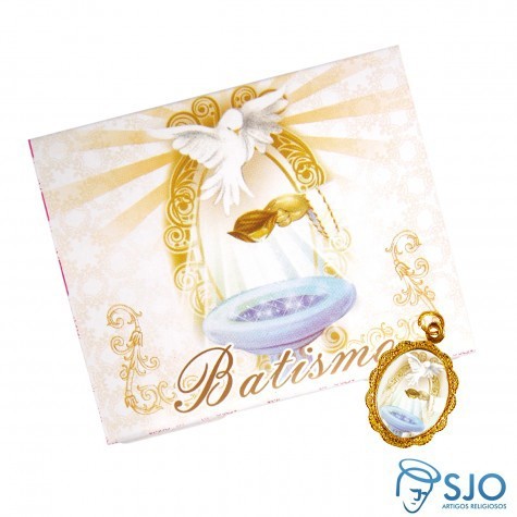 50 Cartões com Medalha de Batismo