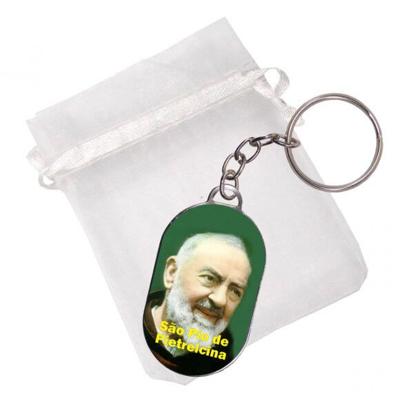 Chaveiro com Saquinho Padre Pio